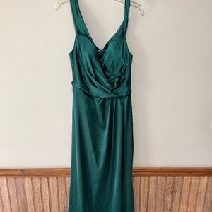 Green Satin Formal Dress